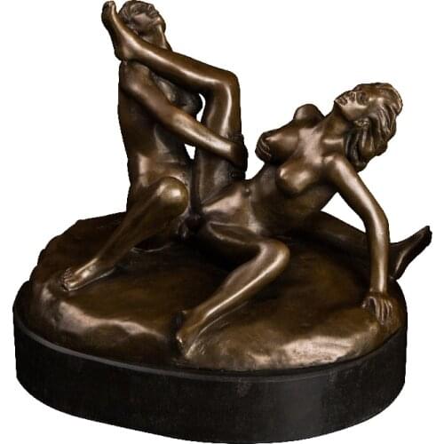 ArtsHom DS-590 Bronze New Erotic Make Love Bronze Figurines Nude Woman Man Sculptures Sexual love Lust Desire Girl Hotel Decor