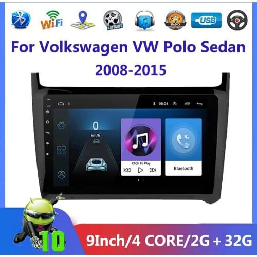 2din Android 10 Car Radio For Volkswagen VW Polo Sedan 2008-2015 Car Multimedia Player GPS Navigation 2Din DVD Player