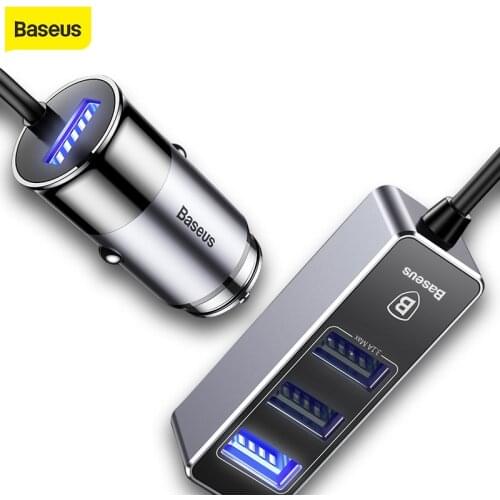 Baseus 4 USB Multiple Expander Car Charger 5.5A 4 Ports Fast Car-Charger Adapter For iphone Samsung Xiaomi Mobile Phone Charger