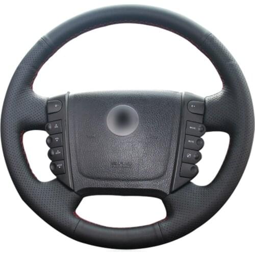 Hand Sewing Microfiber leather On Car Steering Wheel Cover for Ssangyong Rexton Rexton W Rodius braid on the steering wheel case