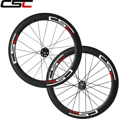 CSC carbon wheelset 23mm Wide 60mm Clincher carbon Track bike wheels