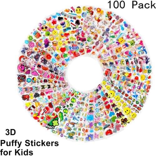 Kids stickers different Sheets 3D Puffy Stickers for Girl Boy Birthday Gift Scrapbooking Cartoon Stickers Mixed Early Learning T