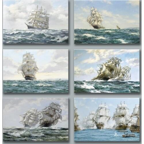 Hoem decorative painting sailboat sailing oil painting canvas wall art Hotel Club home decoration spray painting poster