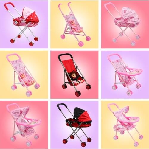 Simulation Baby Stroller Infant Carriage Trolley Nursery Toy For Girls Doll Accessory Pretend Game Toys Gift For Girls
