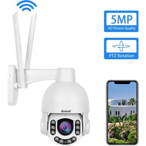 JideTech 5MP PTZ WiFi Camera Outdoor Super HD IP Camera 5X Zoom Security Camera 200ft Night Vision 2-Way Audio
