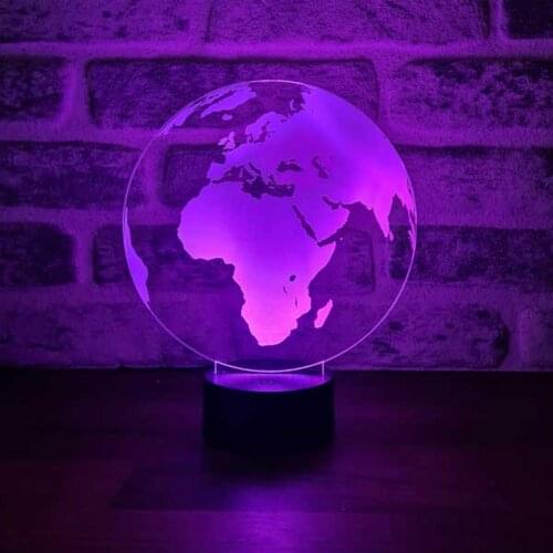 3D World Map Led Table Lamp