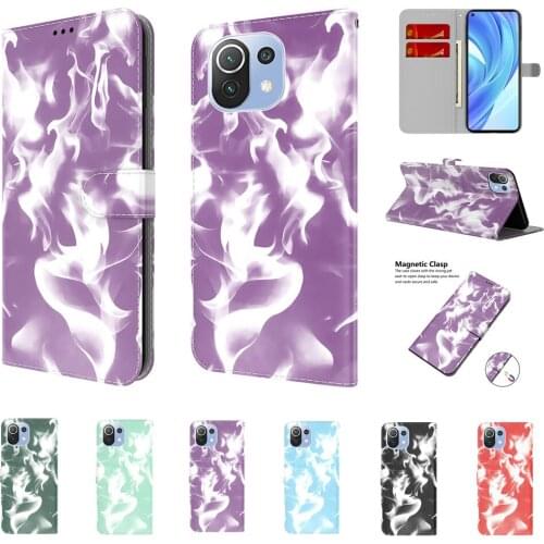 Leather Protection Flip Case for Xiaomi Mi 11 Lite 10S Poco M3 X3 NFC Capa for Redmi 9A Note 10 Pro Max Shockproof Stand Cover