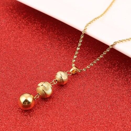 Marshall Pendant Beads Necklaces Jewelry for Woman Gold Color Ball Chains Micronesia Jewellery