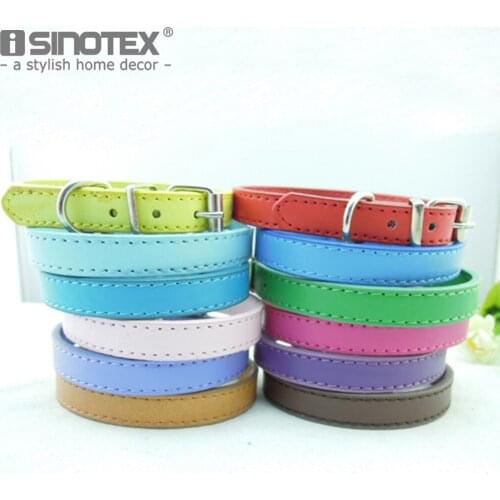 Lovely Small Pets Puppy Dog Cat Collar Solid Pattern Dog Collar PU Adjustable Collar