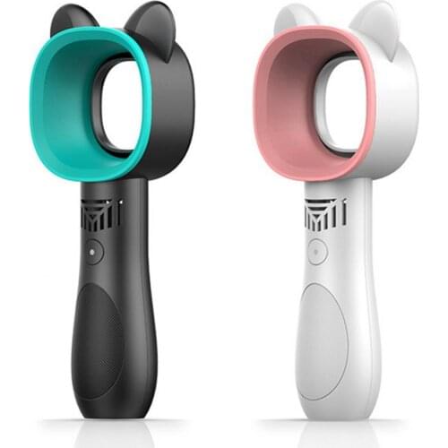 Portable Mini Fan Cute Bladeless Lightweight 3 Gear Rechargeable Handheld Fan Outdoor Home Cooler Easy to carry for Traveling