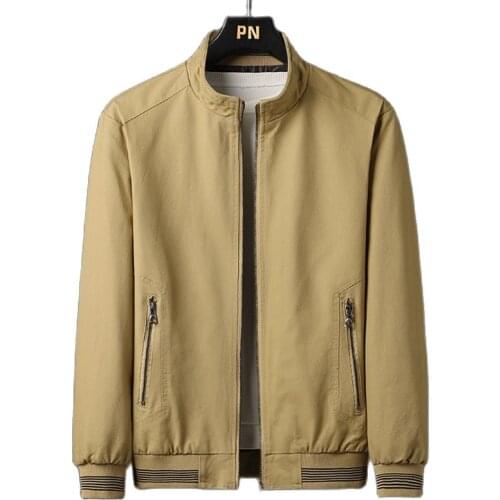 Fashion Autumn Mens Jackets Solid Coats Male Casual Stand Collar Jacket Outerdoor Overcoat Plus Size M-5XL