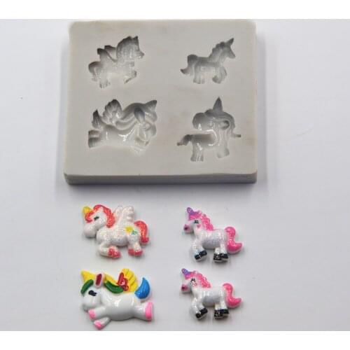 Adorable Unicorn Shape Silicone Chocolate Candy Fondant Cake Decorating Mold Food Grade Cake Mould