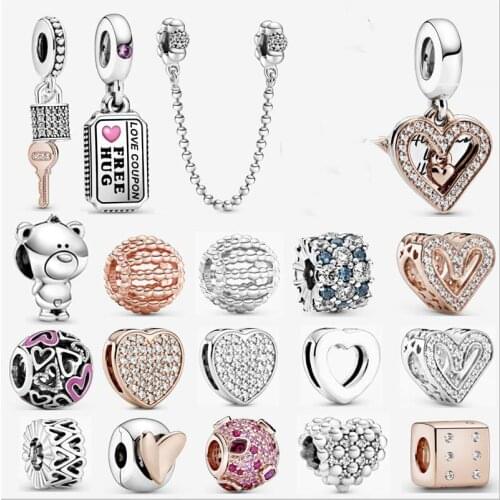 Original 925 Sterling Silver Hollow Inlaid Gem Bead tit Pan Bracelet Fashion Personality Woman Jewelry Gift Free Shipping