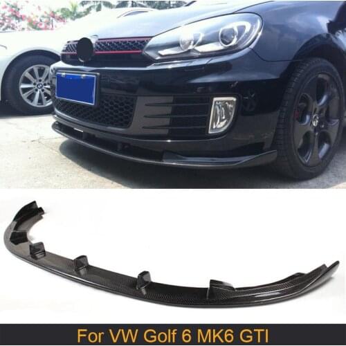 Carbon Fiber Front Bumper Lip Spoiler Chin for Volkswagen VW Golf 6 MK6 GTI Only 2010 2011 2012 2013 Non standard Black FRP