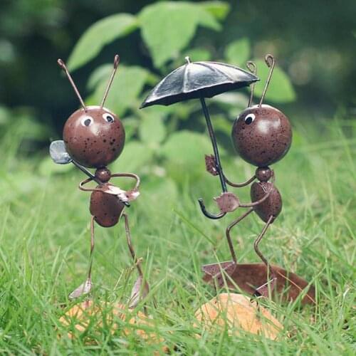 Resin Cute Ant Umbrella Kite Flower Doll Figurines Home Desktop Decor Ornament