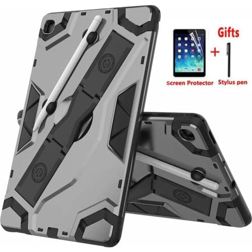 Protector Kickstand for Samsung TAB A S4 S5E S6 T590 T830 T720 T860 Tablet Case Rugged Armor PC Silicon Cover with pen slot+Film