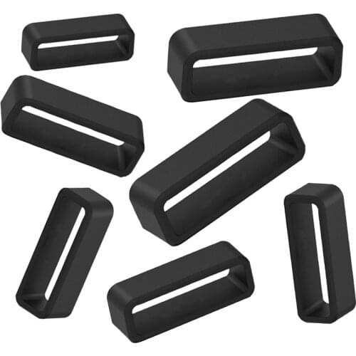 4Pc Watchbands 12 14 16 18 20 22 24 26 28 30mm Strap Loop Ring Silicone Rubber Watch Bands Accessories Holder Locker