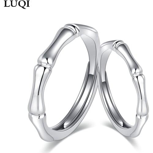 S925 Silver Plated Platinum Fashion Simple Bamboo Couple Ring J289