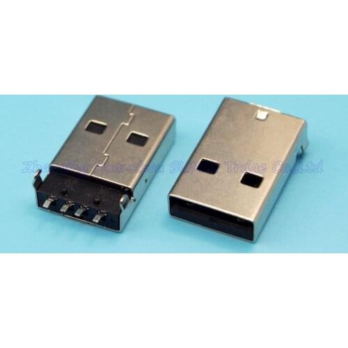 Free shipping 200pcs/lot USB-A Type usb 4p male plug usb socket 180 degree smt
