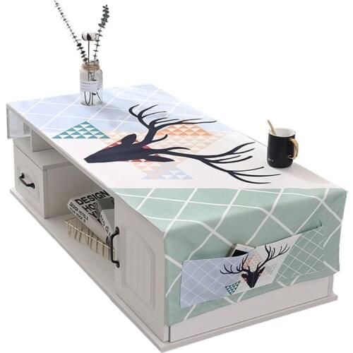New Coffee Table Cover Living Room Tablecloth Rectangular Tea Table Cloth Refrigerator Dust Towel Christmas Home Decor Ornaments