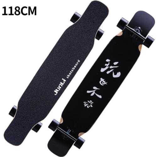 Skateboard Long Board Adult Maple 118cm / 46 "Double Rocker Professional Skateboard