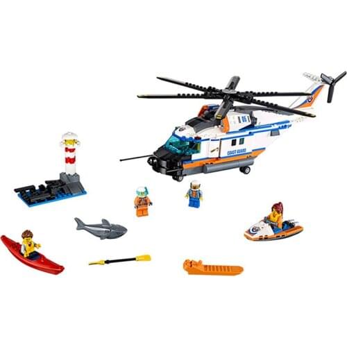 10754 City Series Heavy Rescue Helicopter 60166 Childrens Building Block Toy Gifts