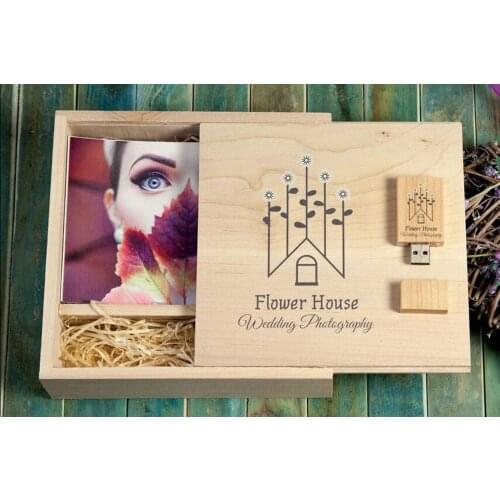 Free logo fee Custom Photo Unique Album Box (store 4*6 inches photo) USB 3.0 Memory Pendrive for Photography Wedding