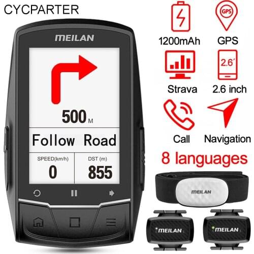 Navigation Bicycle Computer MEILAN M1 GPS Cycling Computer Spanish Cadence Sensor Speedometer C5 Heart Rate Sensor for Strava