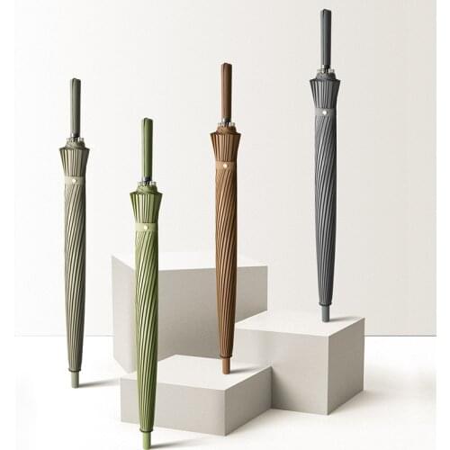 Hot Sale Long Handle Big Business Umbrella High Quality 24K Strong Windproof Glassfiber Parasol Outdoor Activities Golf Umbrella