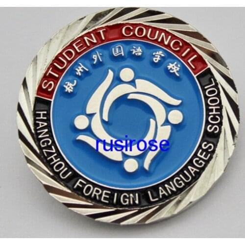 Special language school badge, personalized lace foreign language college badge brooch custom