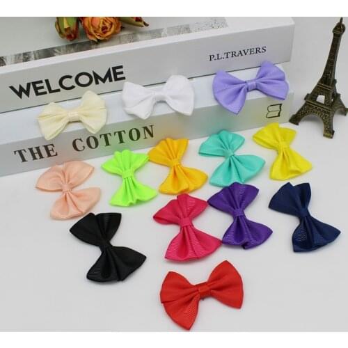 10/20Pcs 5cm Satin Ribbon Bow Tie Ribbon Flower Patches for DIY Headwear Bowknot Hair Clips Wedding Decor