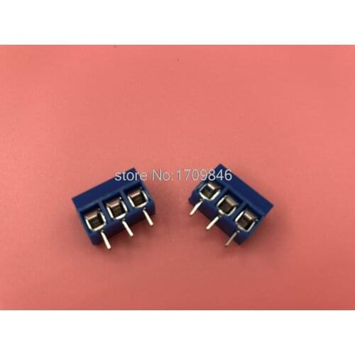 100pcs 3 pin/ way 5.0mm Screw Terminal Block Connector