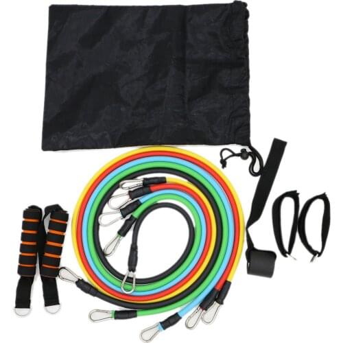 11PCS/Set Pull Rope Fitness Exercises Resistance Bands Training Exercise Yoga Elastic Pull Rope Latex Tubes Pedal Trainer