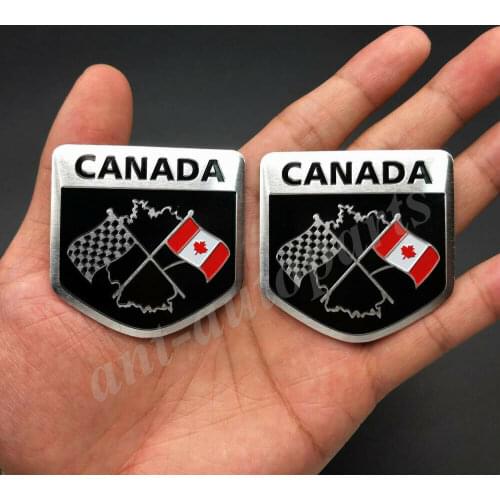 2x Canada Canadian Flag Car Emblem Badge Motorcycle Sticker Decals Fairing