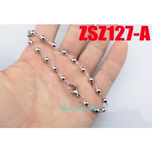 4.3mm Solid beads stainless steel brace lace fashion bracelet fashion jewelry 20pcs ZSZ127-A