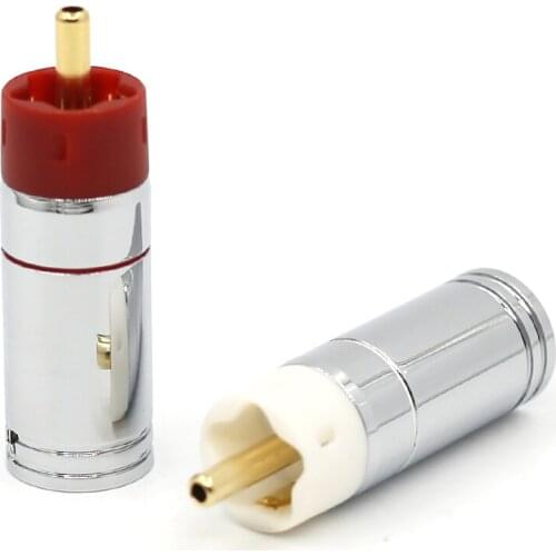 4pcs Hifi DIY 9mm Silver plated or Gold Plated Brass RCA Plug Connector,HIFI RCA JACK