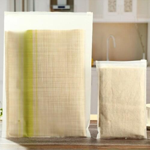 50pcs Thick double-sided matte transparent clothing zipper bag underwear socks transparent plastic storage bags