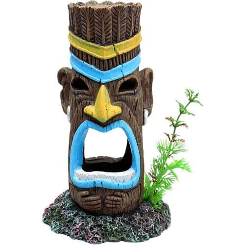 Fish Tank Aquarium Decor Mayan Native Ornament Maya Reptile Fish Hideout Cave Decoration Background