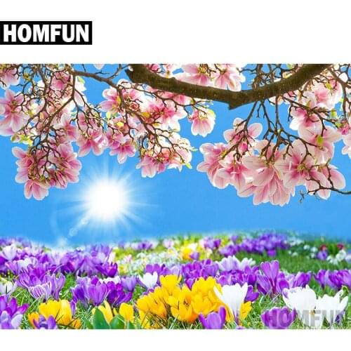 HOMFUN Diamond Painting "Flower scenery" DIY 5D Diamond Embroidery Sale Full Set Rhinestone Cross Stitch Home Decor A06707