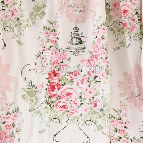 160CM Width White Cotton Fabric Pink Big Floral Printed Cotton Patchwork Sewing Fabric for bedsheet