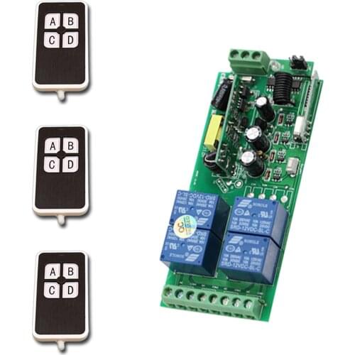 Free Shipping 85V~250V AC 4CH RF Wireless Remote Control Relay Switch Security System Garage Doors Electric Doors
