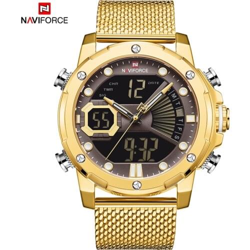 NAVIFORCE Man Business Watches Luxury Fashion Quartz Watch for Men Dual Display Male Waterproof Military Clock Relogio Masculino