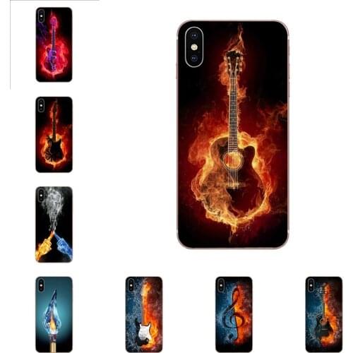 For Huawei Honor Mate 20 p40 lite pro 10i 20i 8S lite Y9 Y7 Y5 Prime 2019 2018 TPU Cover Art Fire And Ice Guitar Music
