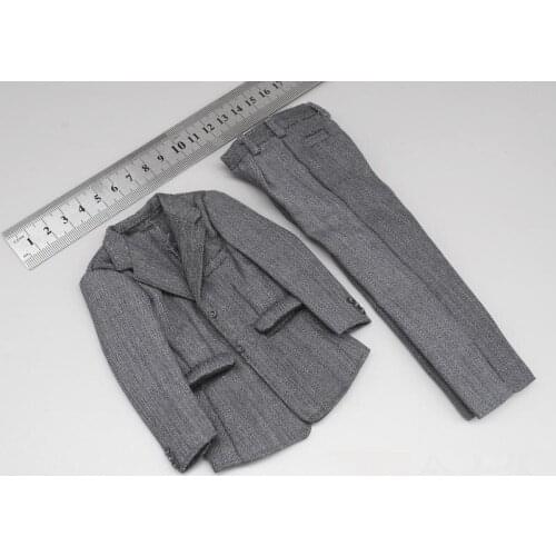 For Sale DML 1/6th Soldier 12inch Doll Agent Gray Suit Shirt Pants Uniform Accessories