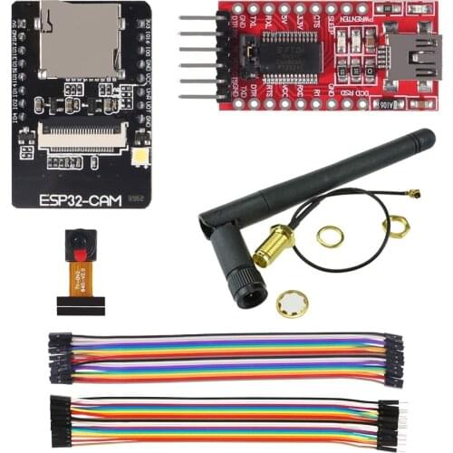 ESP32-CAM WiFi Development Board+FT232RL FTDI + Jumper Wire For Arduino Raspberry Pi ESP32 Camera With 2.4G Antenna
