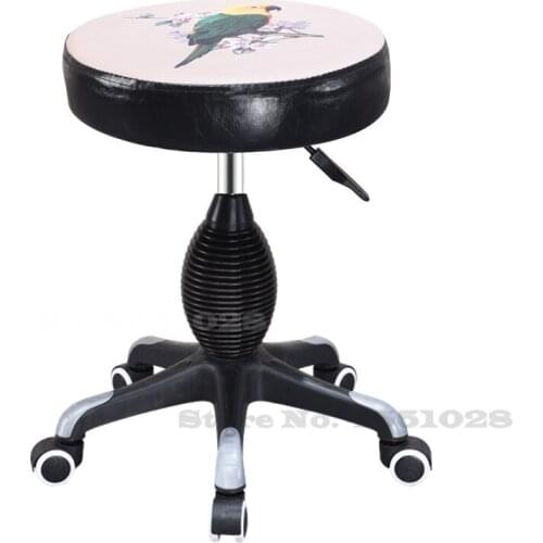 European Beauty Nail Stool Barber Shop Chair Hair Salon Rotating Lift Stool Bar Stool Makeup Hair Salon Sliding Wheelchair Stool