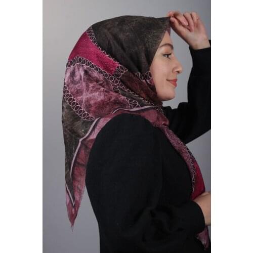 FOMARA SHİNE PATTERNED SILVERY LINEN SCARF-PATTERN-10-RENK-07