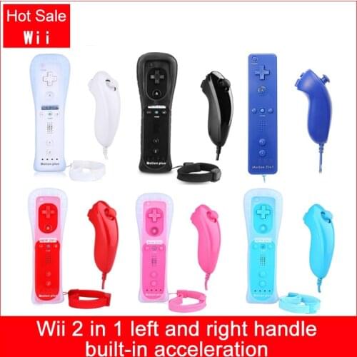 Wii 2 In 1 Set Bluetooth Game Controller for Nintendo wii left and right Accelerator Console Wireless Gamepad Remote joystick