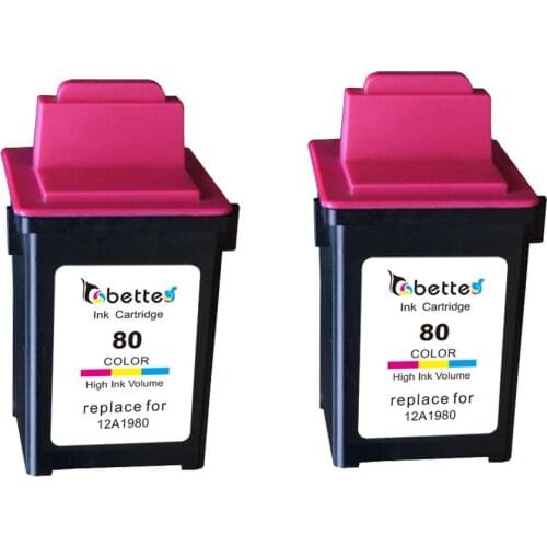 2PK,Inkjet Printer Ink Cartridge for Lexmark 80 12A1980 #80 Jetprinter 3200 Z11 Z31 Z41 Z42 Z43 P122 SCX-1000 SF-4500 All-in-one