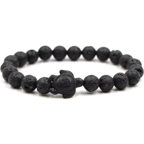 Creative Natural Black Volcanic Lava Stone Bracelet 9 Style turtle Bracelets Bangles for Men&Women Friend Cassic Jewelry popular
